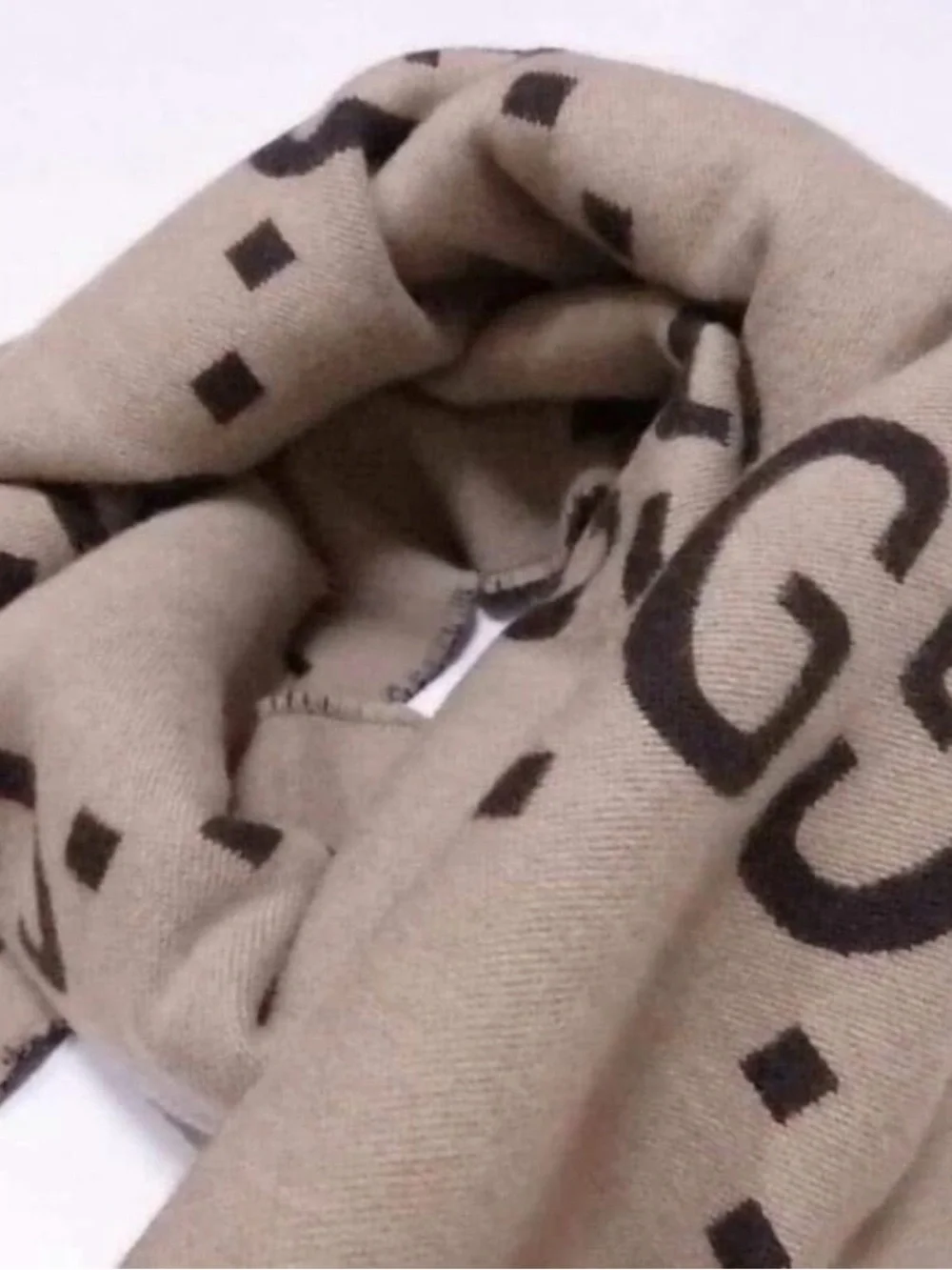 Gucci GG Stole Brown/Beige reversible Scarf